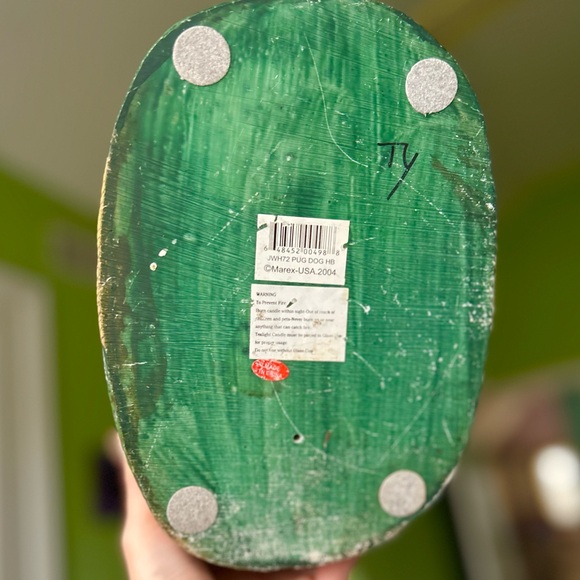 VTG Textured Pug Dog In Bed Doggy Lovers 3D Statue Candle Tea Light Holder - Picture 13 of 13